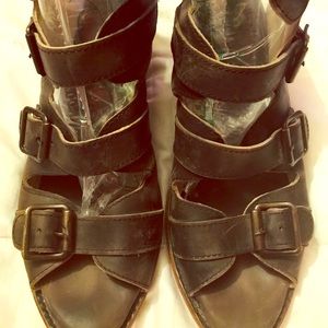 Freebird by Steven Leather Buckled Sandals Size 10